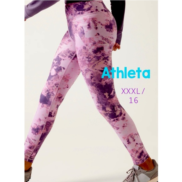 Athleta ATHLETA GIRL HIGH RISE CHIT CHAT TIGHT Size XXXL/16 Pink Purple 982645 - Picture 1 of 8